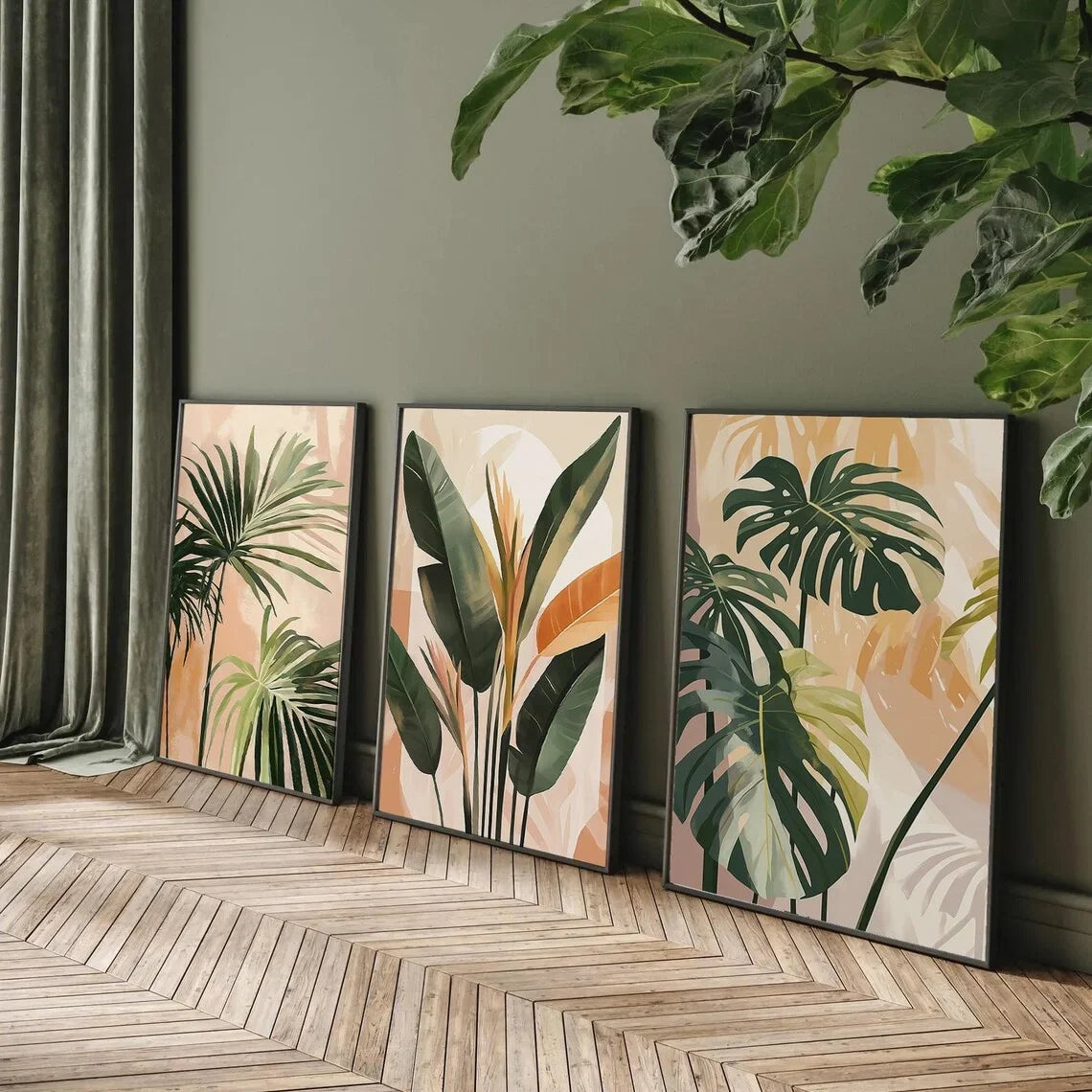 Set Palmeras del Sur - Acuarela