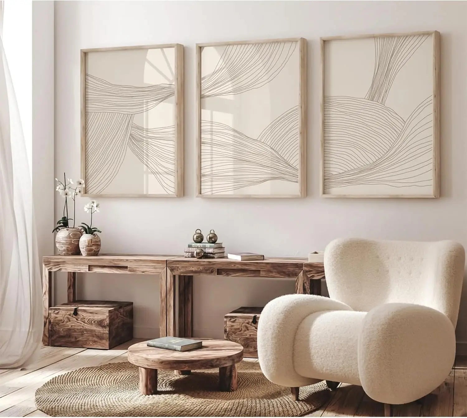 Set Líneas Beige - Mid-Century