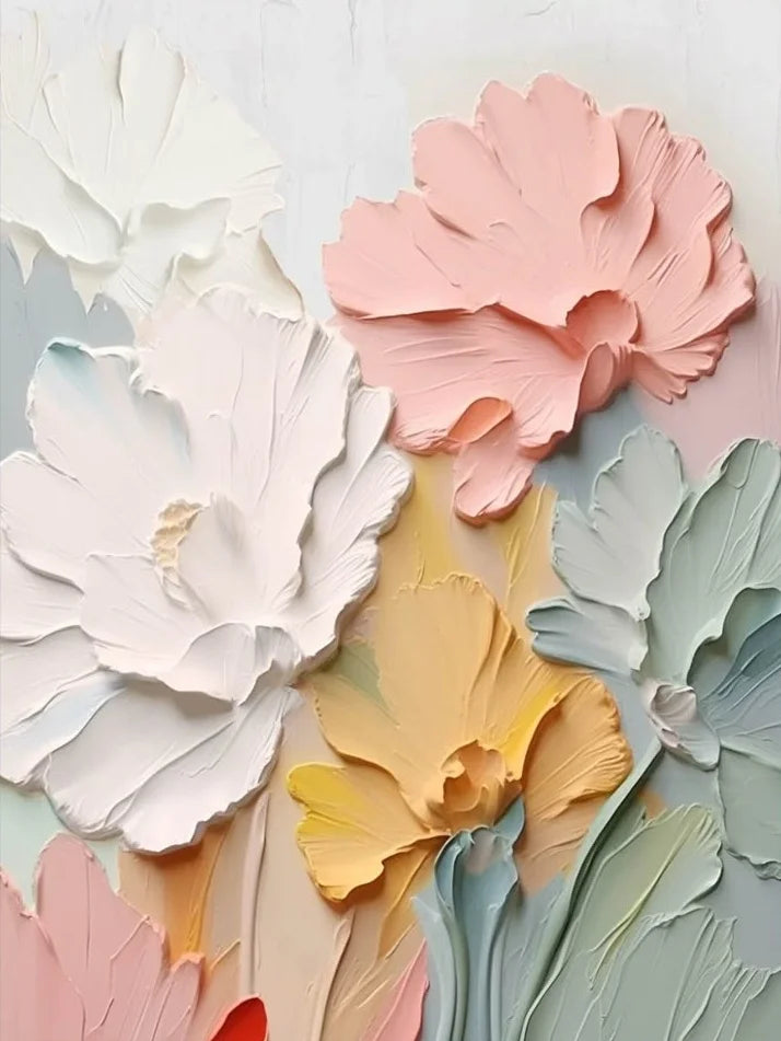 Lienzo Flor en Relieve